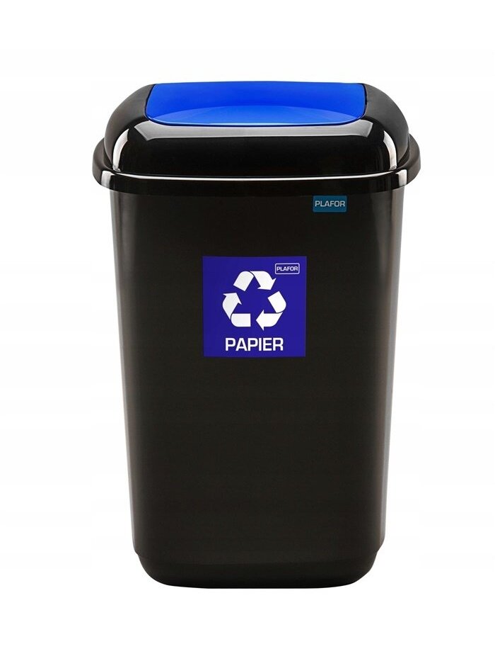 Šiukšliadėžė Plafor, 12 l, mėlyna/juoda