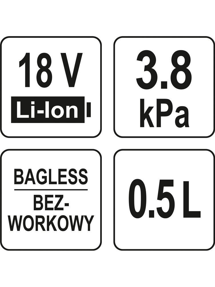 Siurblys akumuliatorinis 18V (be akumuliatoriaus) Yato 15 Siurblys akumuliatorinis 18V (be akumuliatoriaus) Yato 15