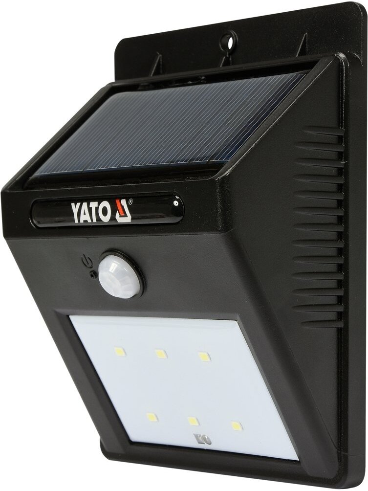 Sieninis šviestuvas su saulės baterija ir judesio davikliu 6 SMD LED Yato