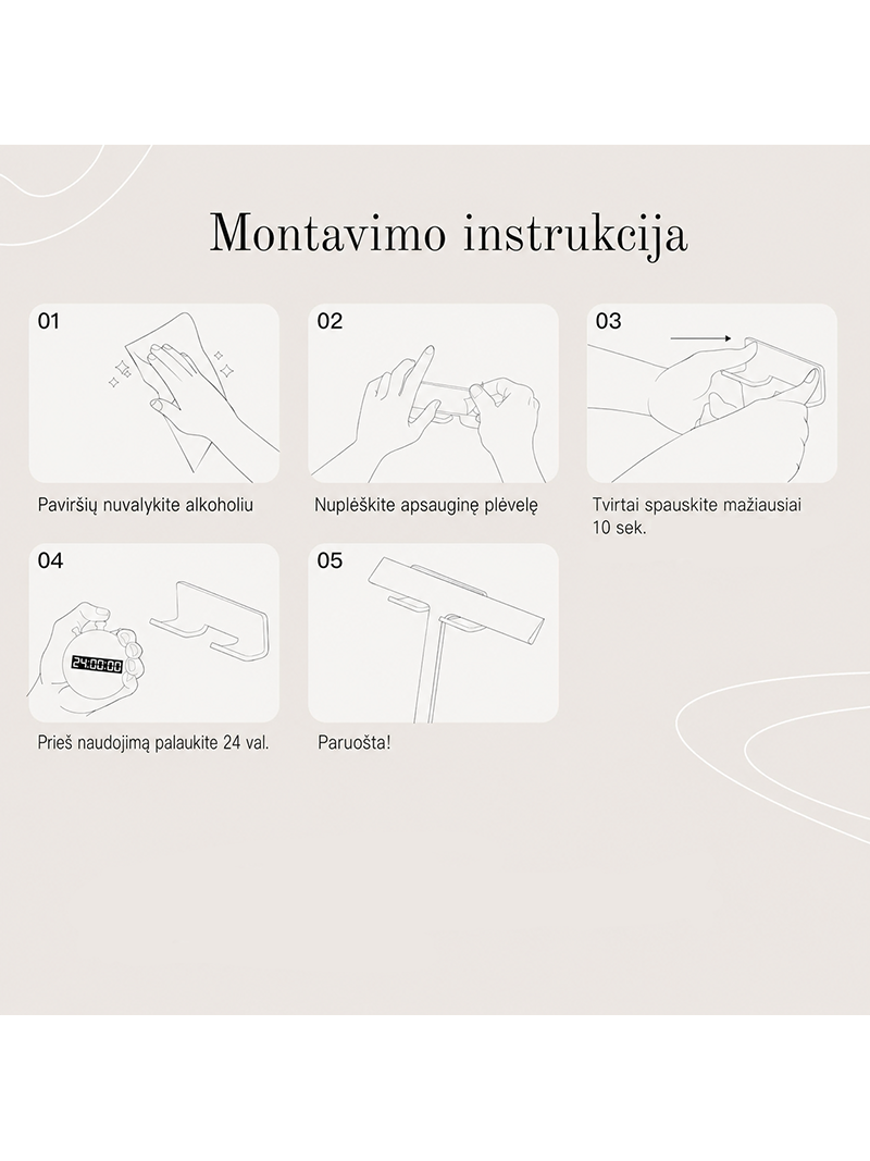 Silikoninis dušo valytuvas MOIN KM 23 cm, baltas 7 Silikoninis dušo valytuvas MOIN KM 23 cm, baltas 7