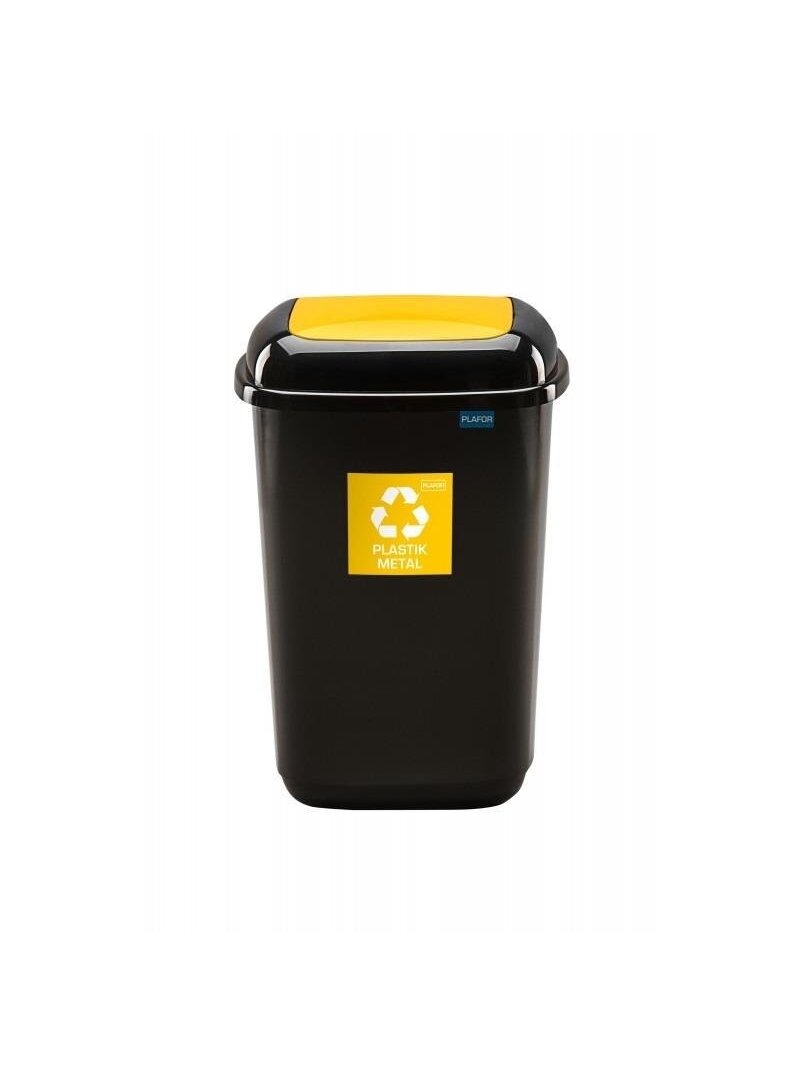 Šiukšliadėžė Plafor, 28 l, juoda/geltona
