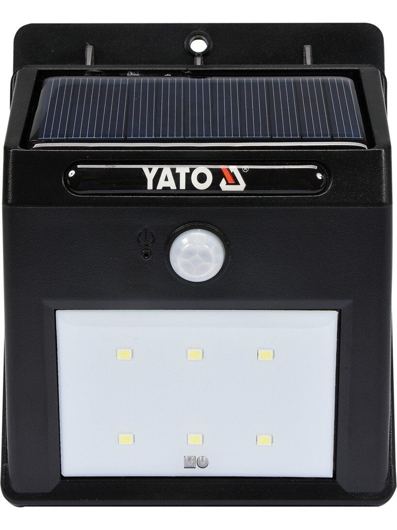 Sieninis šviestuvas su saulės baterija ir judesio davikliu 6 SMD LED Yato 1