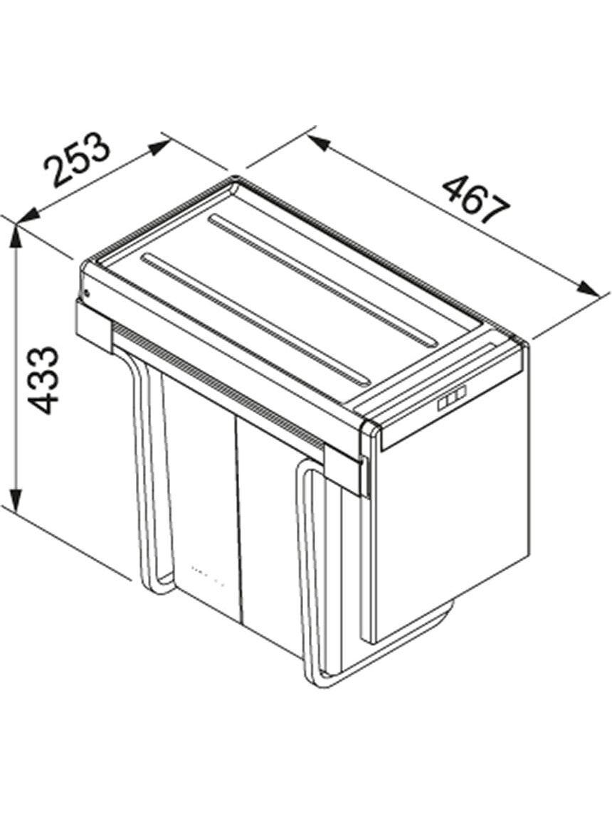 Šiukšliadėžė FRANKE, Cube 30, atidarymas ranka, 20l.+10l. 2 Šiukšliadėžė FRANKE, Cube 30, atidarymas ranka, 20l.+10l. 2