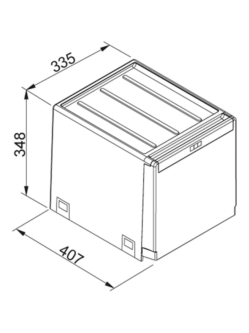 Šiukšliadėžė FRANKE, Cube 40, automatinis atidarymas, 14l.+2x7l. 2 Šiukšliadėžė FRANKE, Cube 40, automatinis atidarymas, 14l.+2x7l. 2