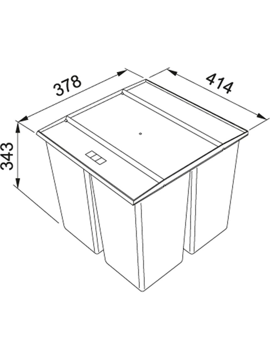 Šiukšliadėžė FRANKE, Easy Sort, 45, 1x14,5L+2x7,5L 1
