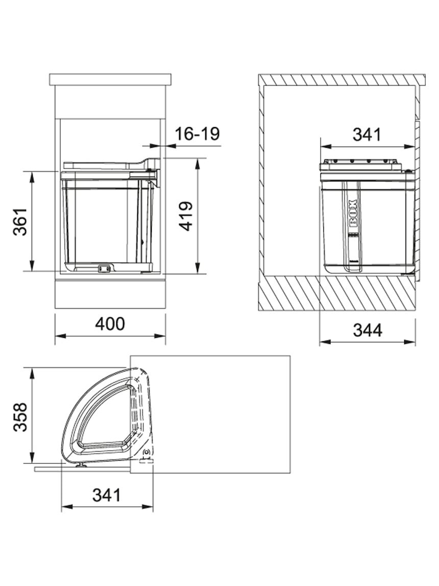 Šiukšliadėžė FRANKE, Sorter, Pivot 27 l. 1