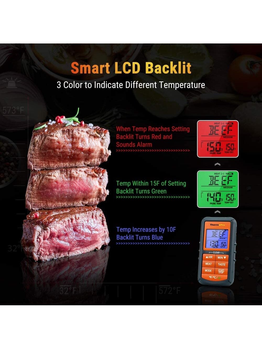 Skaitmeninis bevielis maisto termometras ThermoPro TP-07C 3