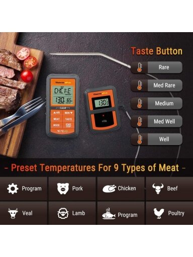 Skaitmeninis bevielis maisto termometras ThermoPro TP-07C