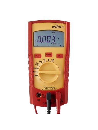 Skaitmeninis multimetras iki 600 V AC WIHA,  Elektrikams