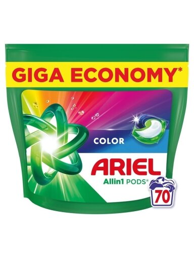 Skalbimo kapsulės Ariel All-in-1 PODS Color, 70 vnt.