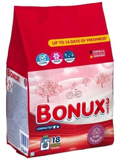 Skalbimo milteliai Bonux Pure magnolia 18sk, 1.17 kg