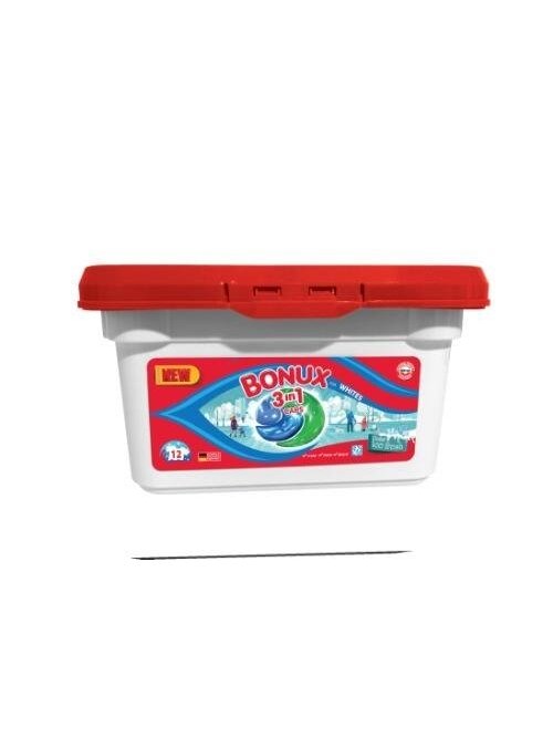 Skalbimo kapsulės BONUX POLAR ICE FRESH, 12 vnt.