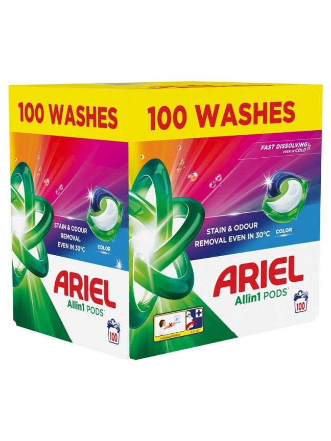 Skalbimo kapsulės Ariel All-in-1 PODS Color, 100 vnt. Skalbimo kapsulės Ariel All-in-1 PODS Color, 100 vnt.