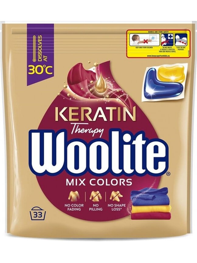 Skalbimo kapsulės WOOLITE MIX COLORS, 33 vnt. Skalbimo kapsulės WOOLITE MIX COLORS, 33 vnt.