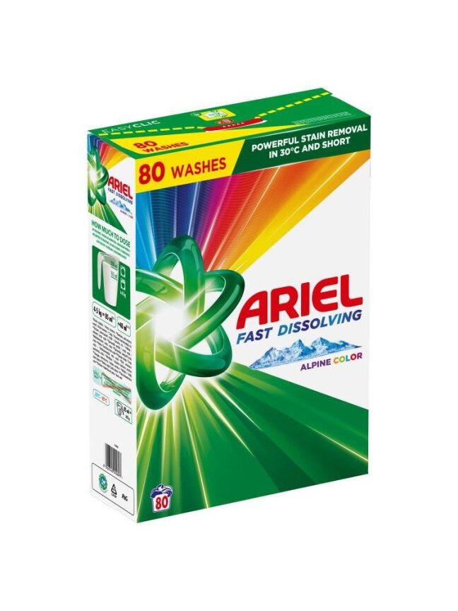 Skalbimo milteliai Ariel Color, 4.4 kg 80 sk. 2