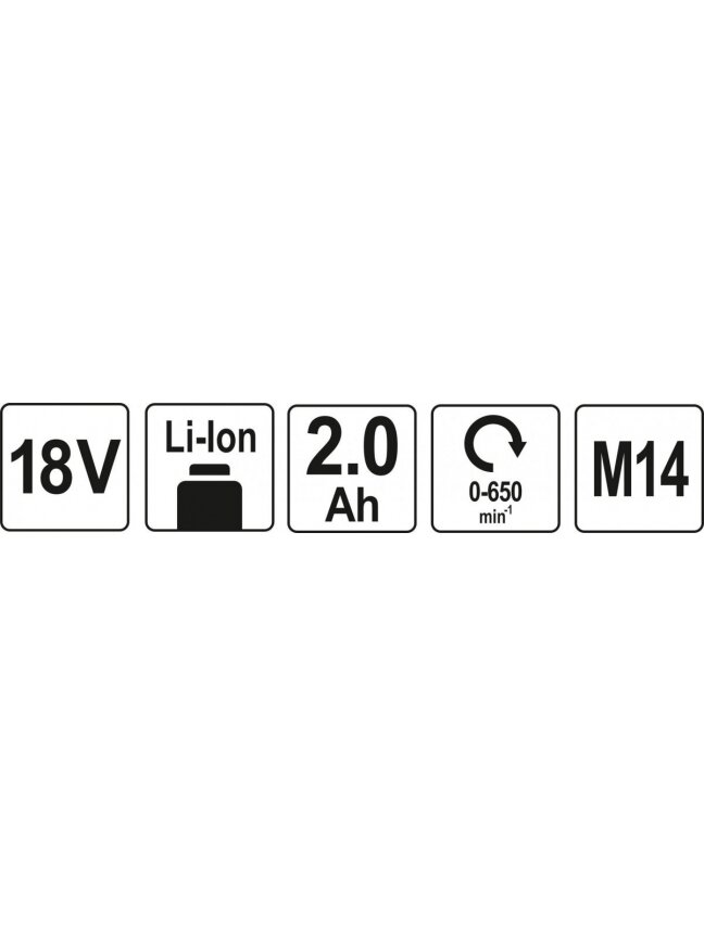 Skiedinio maišytuvas akumuliatorinis 18V 2,0AH X1 Yato | 0–650 aps/min 4 Skiedinio maišytuvas akumuliatorinis 18V 2,0AH X1 Yato | 0–650 aps/min 4
