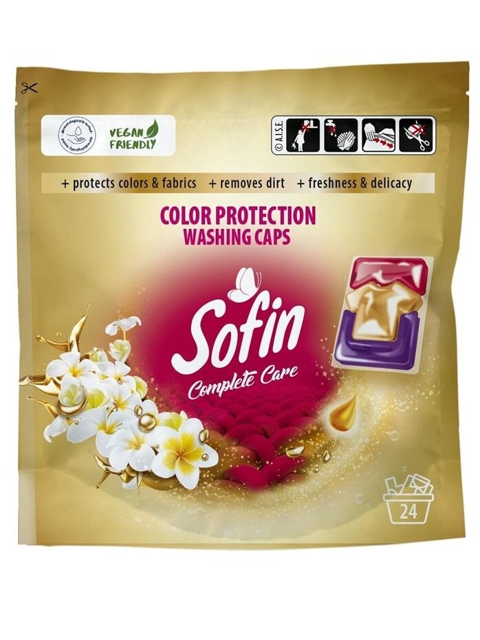 Skalbimo kapsulės Sofin Care&Color, 24 vnt.