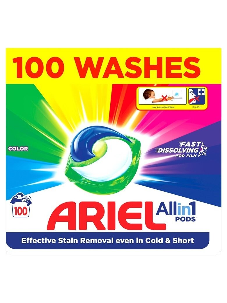 Skalbimo kapsulės Ariel All-in-1 Color Clean&Fresh,100 vnt 1 Skalbimo kapsulės Ariel All-in-1 Color Clean&Fresh,100 vnt 1
