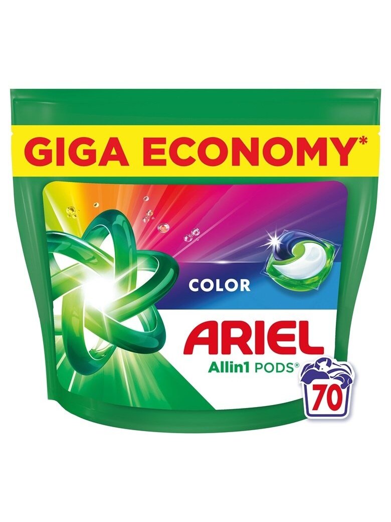 Skalbimo kapsulės Ariel All-in-1 PODS Color, 70 vnt.