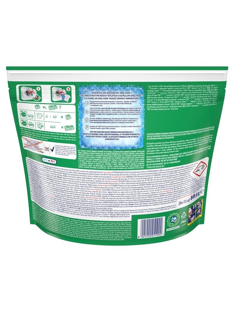 Skalbimo kapsulės Ariel Universal+, 36 vnt. 1 Skalbimo kapsulės Ariel Universal+, 36 vnt. 1