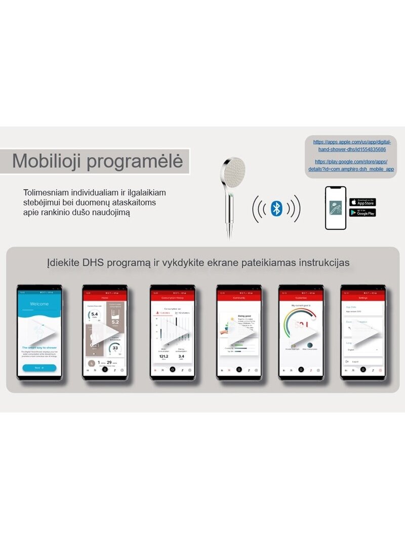 Skaitmeninė dušo galva HANSA ACTIVEJET Digital 12