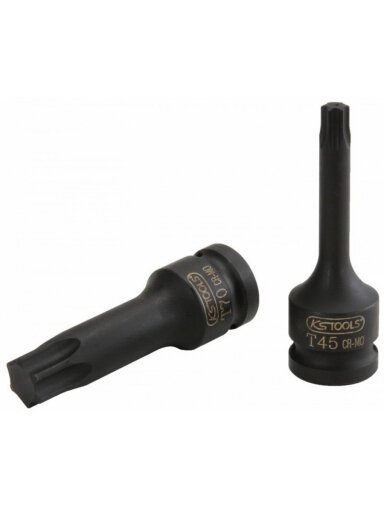 Smūginė galvutė antgalis  1/2", TX45, ilga, KS Tools