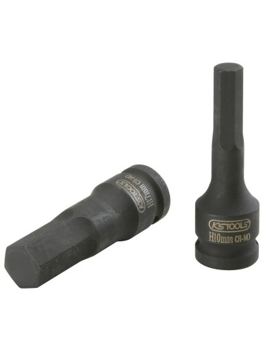 Smūginė galvutė antgalis  šešiabriaunė, ilga 1/2" 19mm, KS Tools