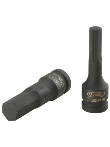 Smūginė galvutė antgalis  šešiabriaunė, ilga 1/2" 19mm, KS Tools