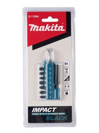 Smūginių sukimo antgalių komplektas Makita 8 vnt 2 Smūginių sukimo antgalių komplektas Makita 8 vnt 2