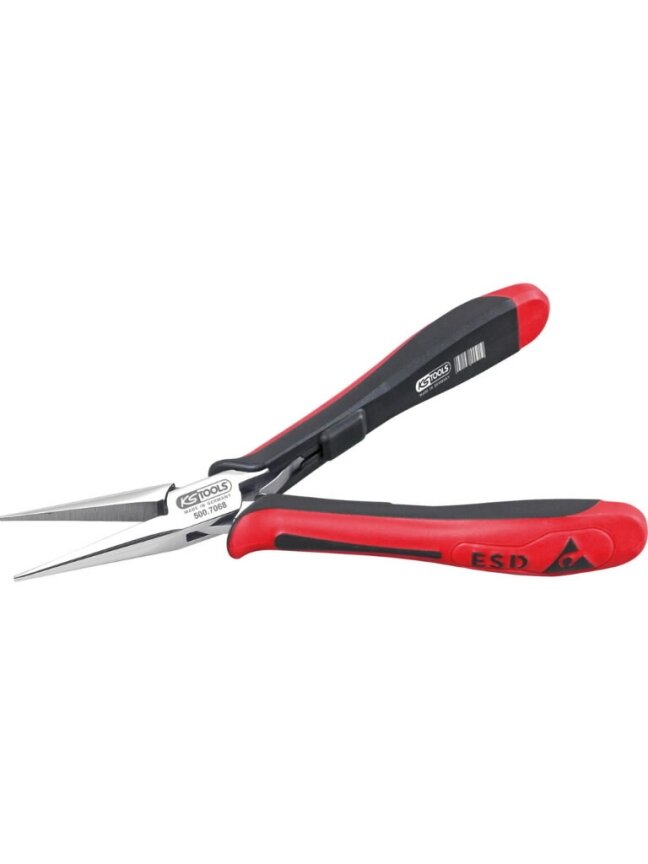 Smailianosės replės ESD tiesios 140mm, KS Tools