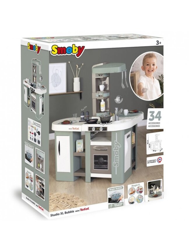 SMOBY Mini Tefal Studio Kitchen Bubble XL + 34 Priedai 5