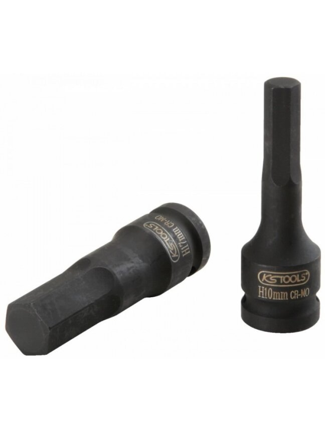 Smūginė galvutė antgalis  šešiabriaunė, ilga 1/2" 12mm, KS Tools 1