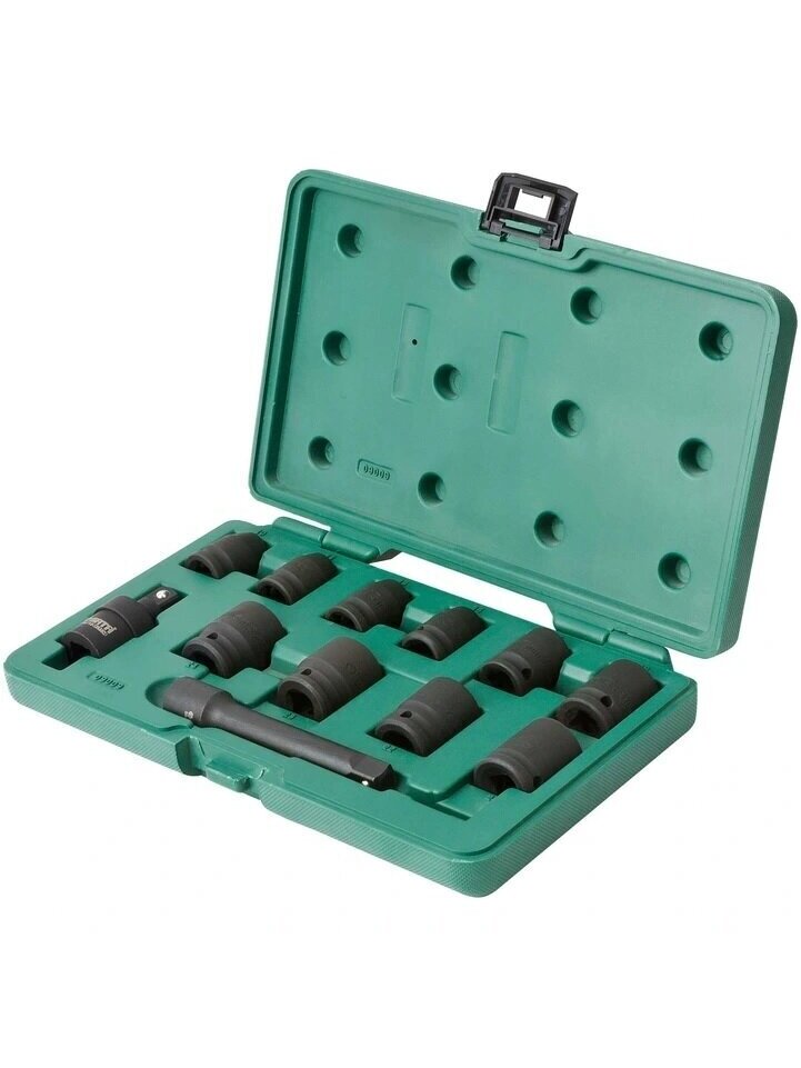 ⬡ Smūginių galvučių rinkinys 1/2" 12 vnt. (S09009, SATA)