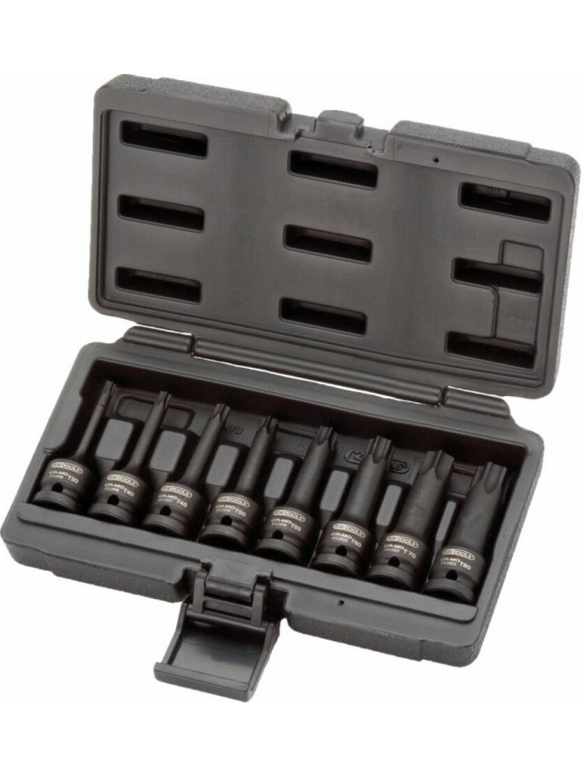 Smūginių galvučių komplektas ½" Torx T30-T80 8 vnt., KS Tools Smūginių galvučių komplektas ½" Torx T30-T80 8 vnt., KS Tools