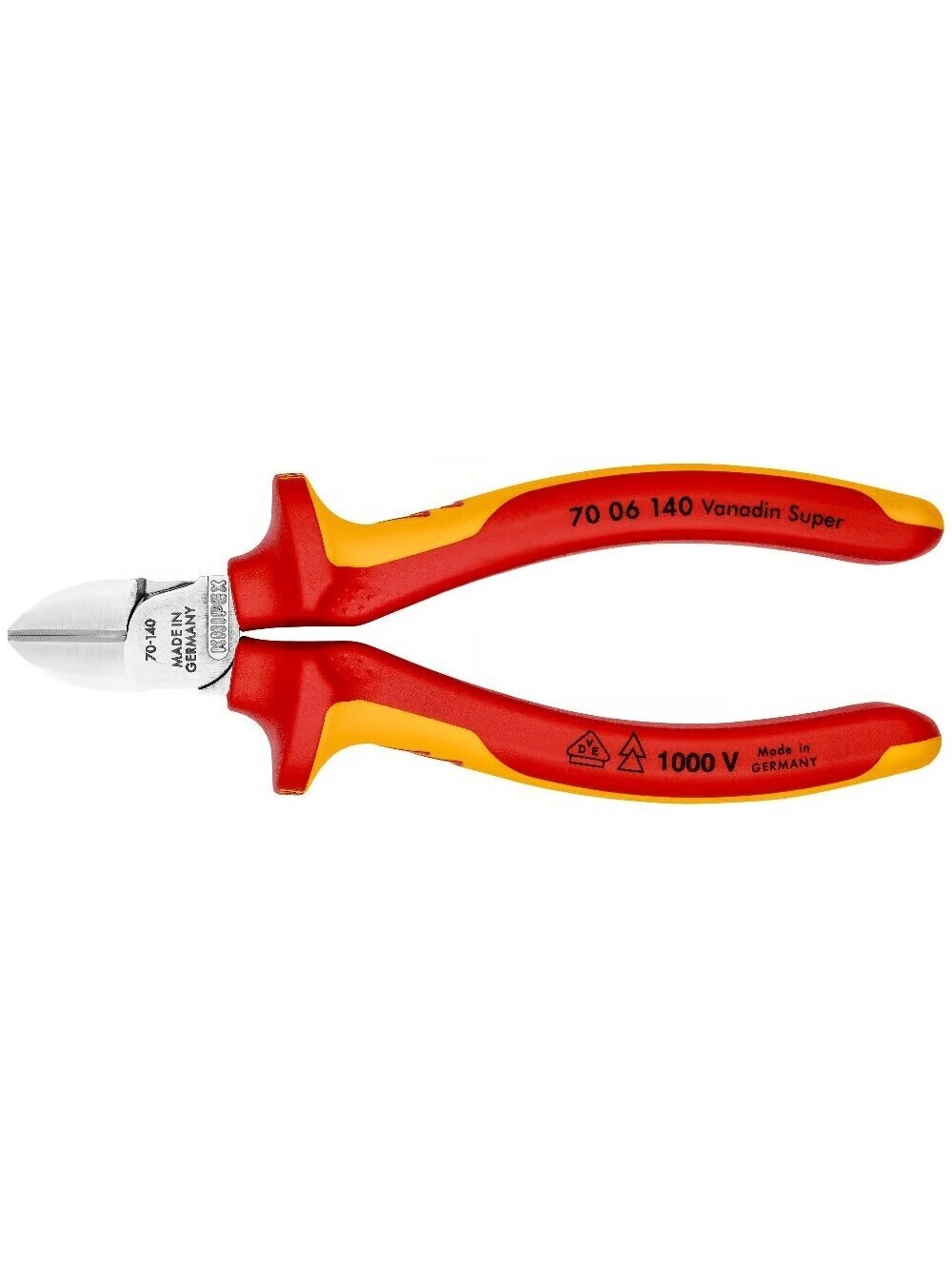⬡ Šoninio kirpimo replės elektrikui 140mm (1000V) KNIPEX (7006140, KNIPEX) ⬡ Šoninio kirpimo replės elektrikui 140mm (1000V) KNIPEX (7006140, KNIPEX)