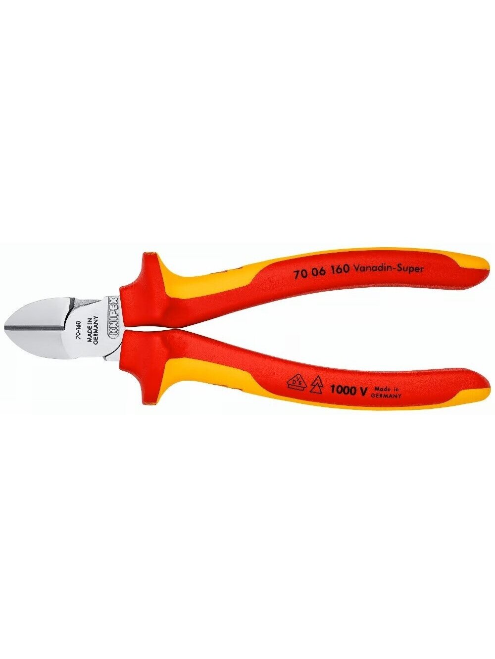 ⬡ Šoninio kirpimo replės elektrikui 160mm (1000V) KNIPEX (7006160, KNIPEX)
