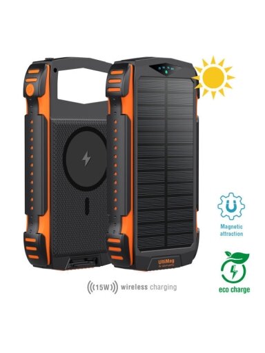Solar Power Bank Rugged TitanPack UltiMag 20000mAh black