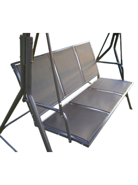 Sodo supynės 170x110x153 cm, 3-vietė, juoda tekstilė 2