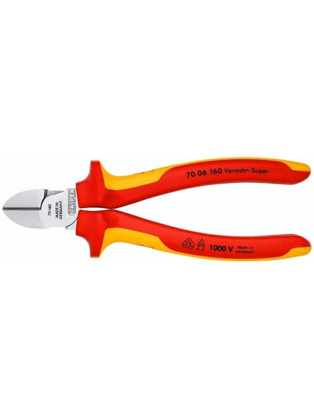 ⬡ Šoninio kirpimo replės elektrikui 160mm (1000V) KNIPEX (7006160, KNIPEX) ⬡ Šoninio kirpimo replės elektrikui 160mm (1000V) KNIPEX (7006160, KNIPEX)