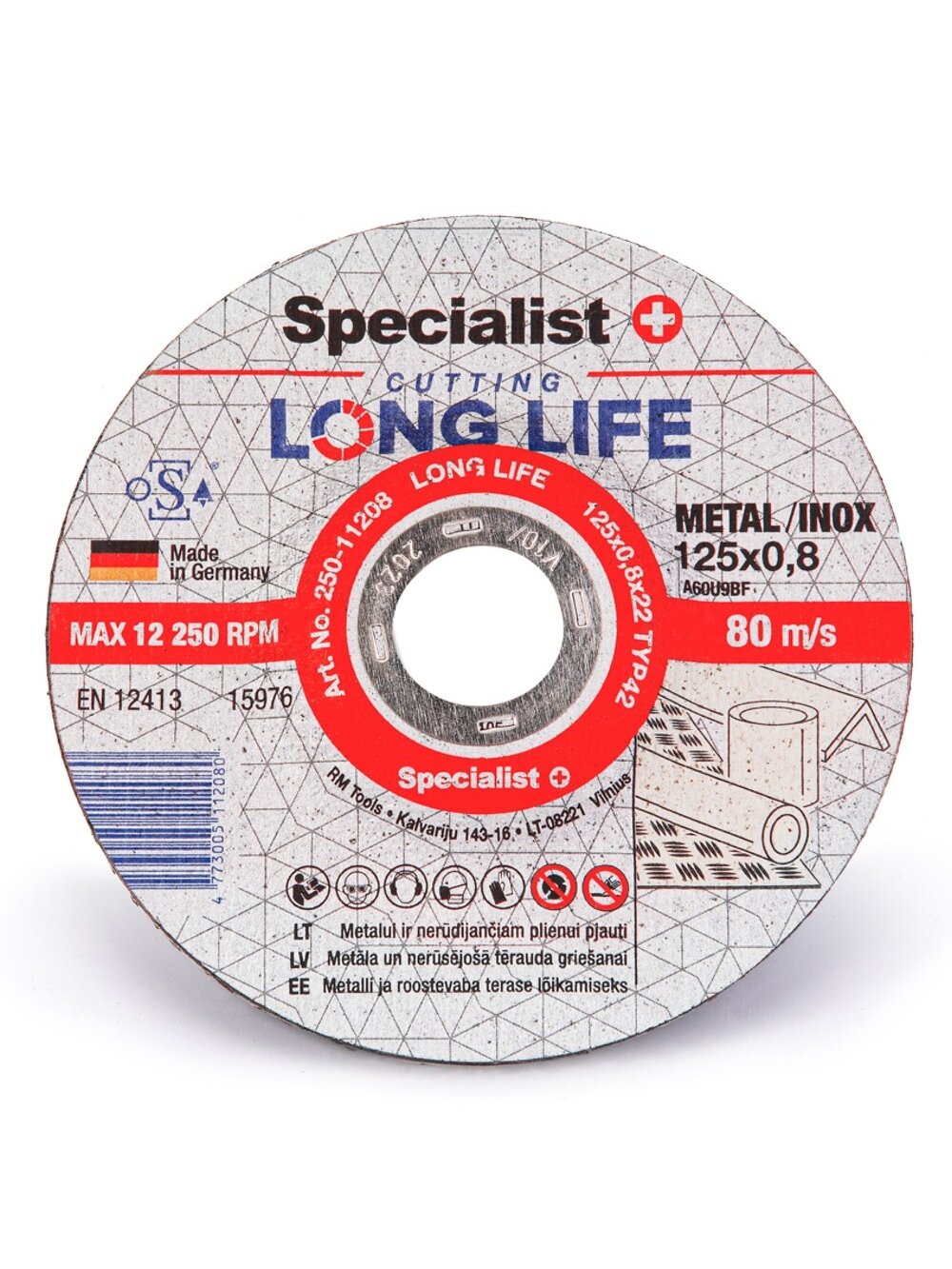 Specialist+ SPECIALIST+ metalo pj.diskas LONG LIFE, 125x0.8x22 mm Specialist+ SPECIALIST+ metalo pj.diskas LONG LIFE, 125x0.8x22 mm