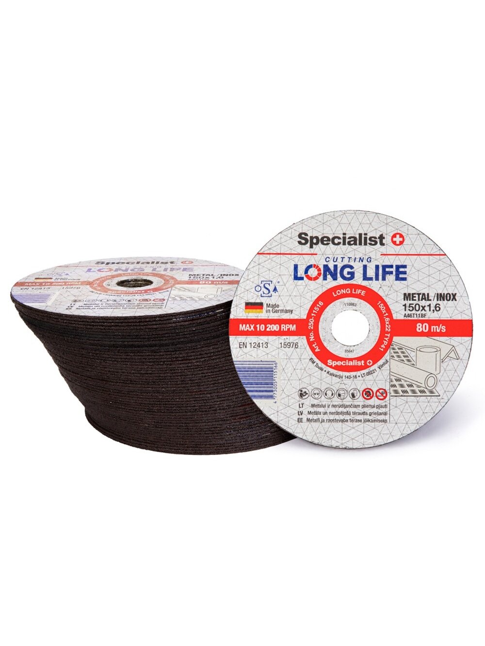Specialist+ SPECIALIST+ metalo pj.diskas LONG LIFE, 150x1.6x22 mm 3 Specialist+ SPECIALIST+ metalo pj.diskas LONG LIFE, 150x1.6x22 mm 3