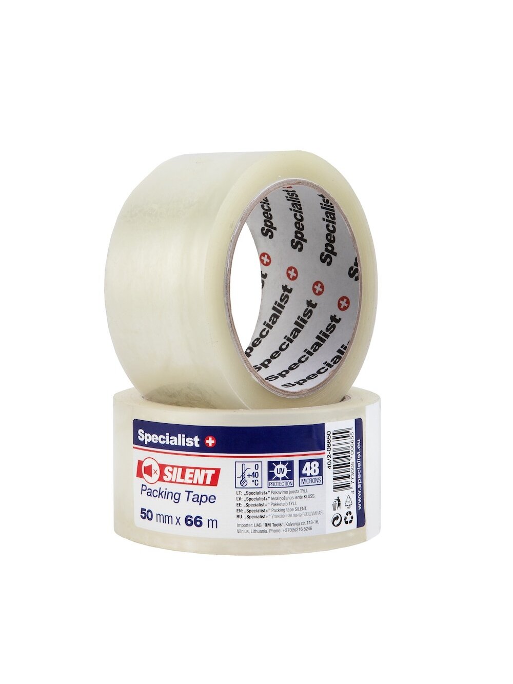 Specialist+ SPECIALIST+ skaidri lipni juosta, 50 mm x 66 m