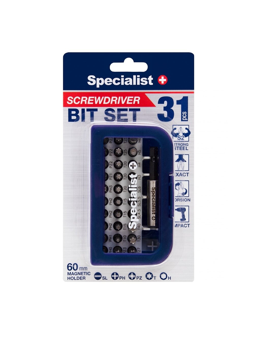 Specialist+ SPECIALIST+ sukimo antgalių rinkinys, 31 vnt. Specialist+ SPECIALIST+ sukimo antgalių rinkinys, 31 vnt.