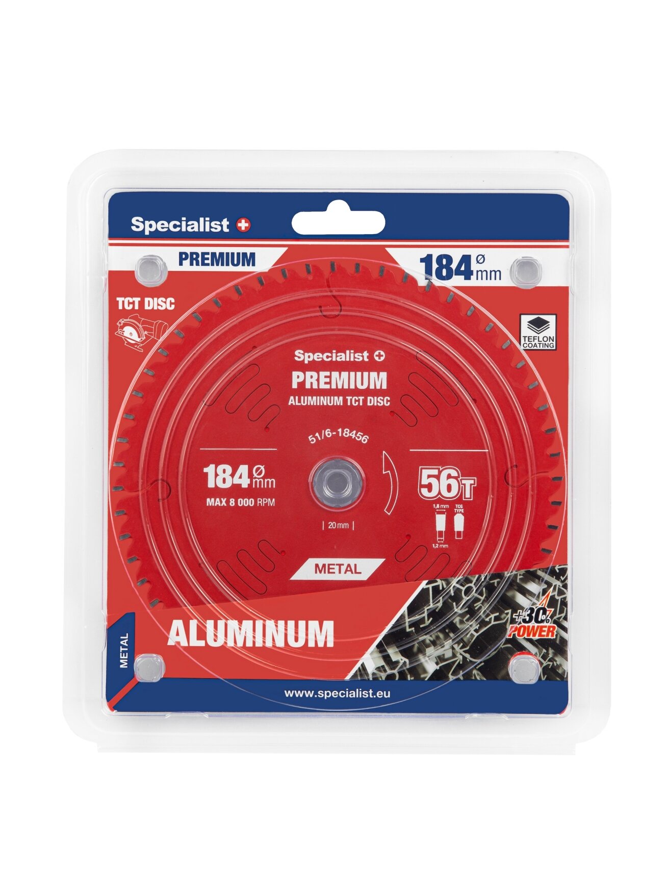 Specialist+ Pjovimo diskas 184x56Tx20/16mm, Aluminium PREMIUM, SPECIALIST+