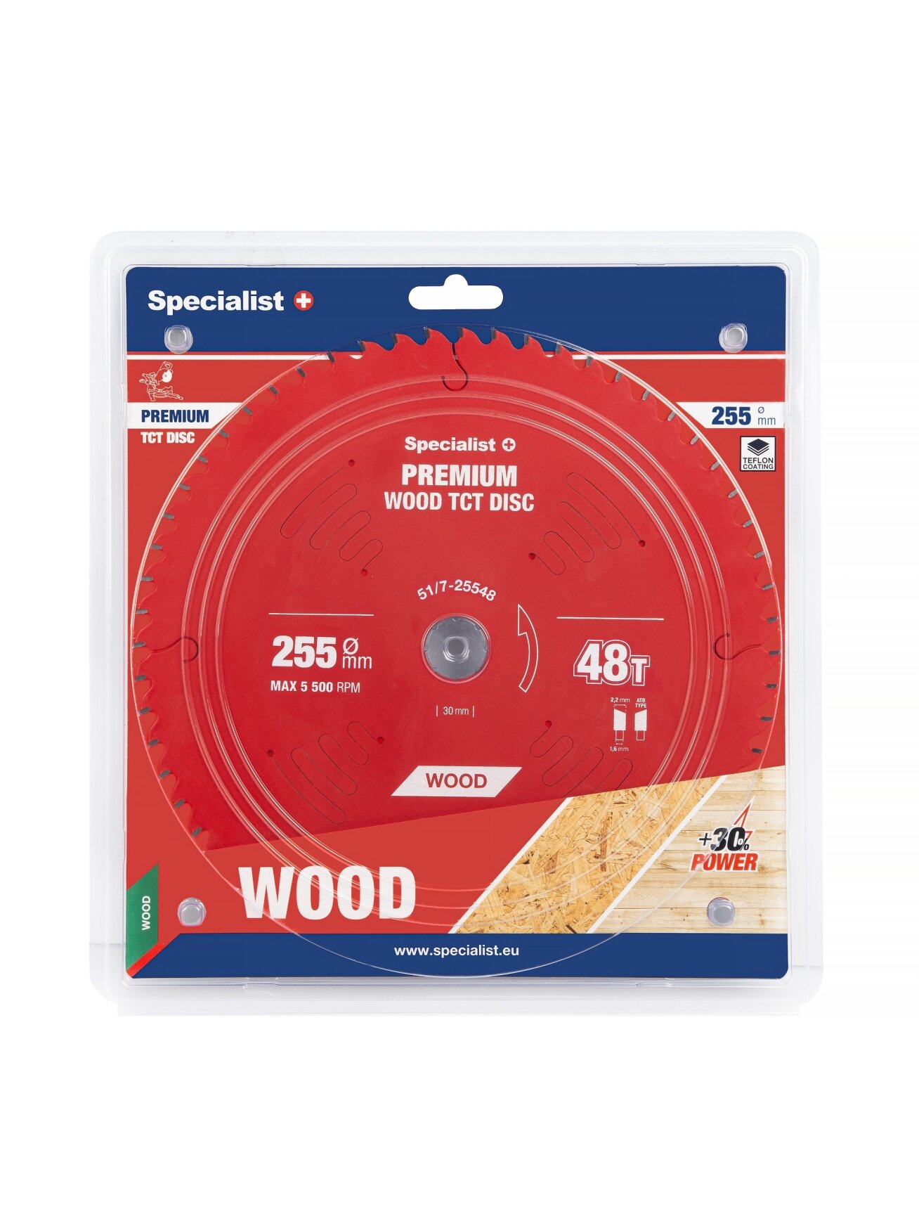 Specialist+ Pjovimo diskas 255x48Tx30mm, Wood PREMIUM, SPECIALIST+