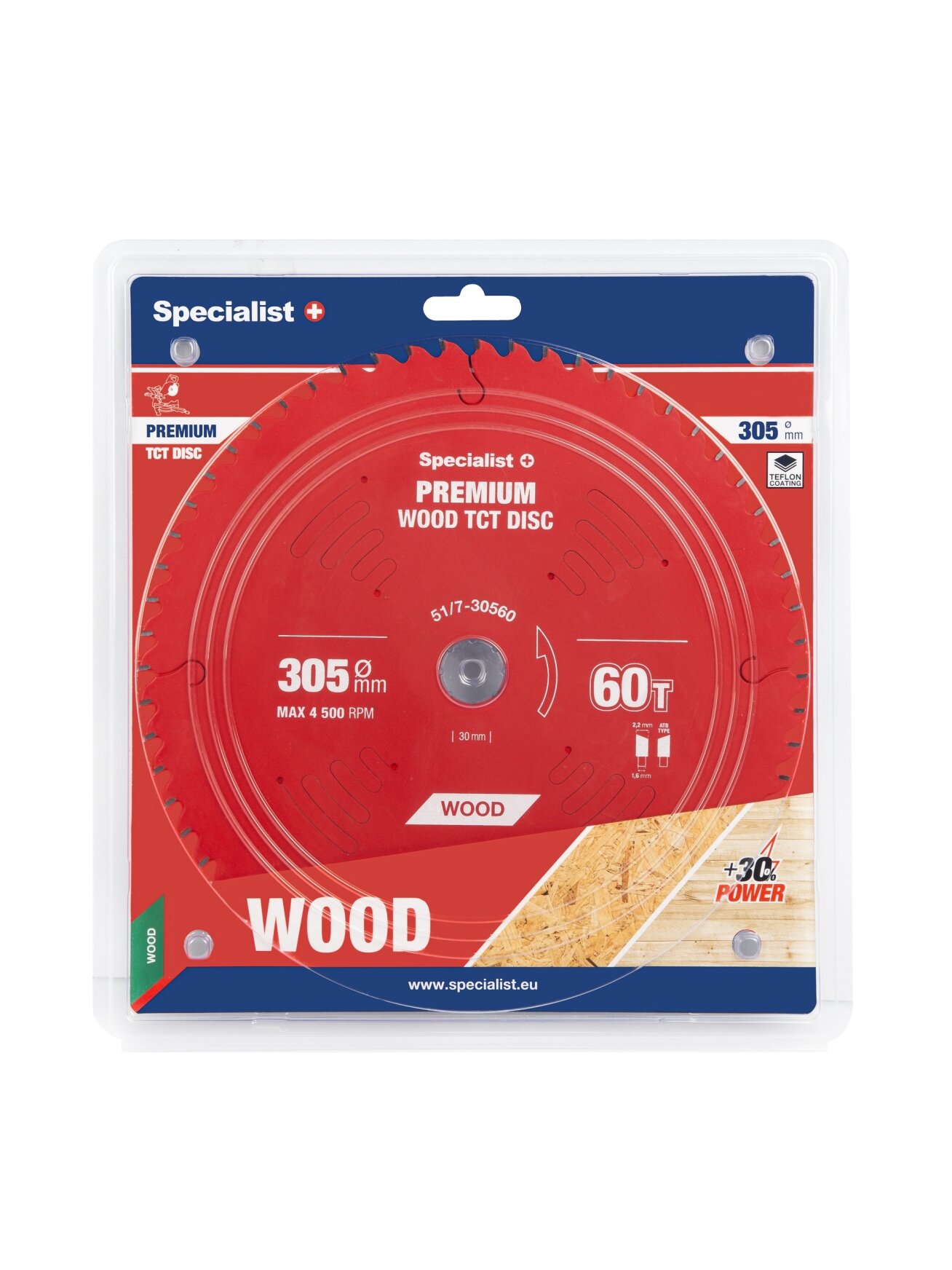 Specialist+ Pjovimo diskas 305x60Tx30mm, Wood PREMIUM, SPECIALIST+