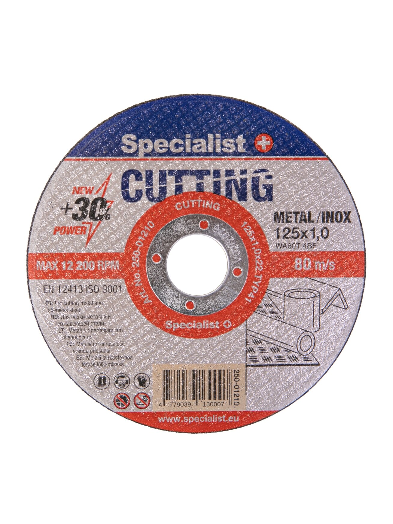 Specialist+ SPECIALIST+ metalo pj.diskas CUTTING, 125x1x22 mm 10 vnt. metal. d 2
