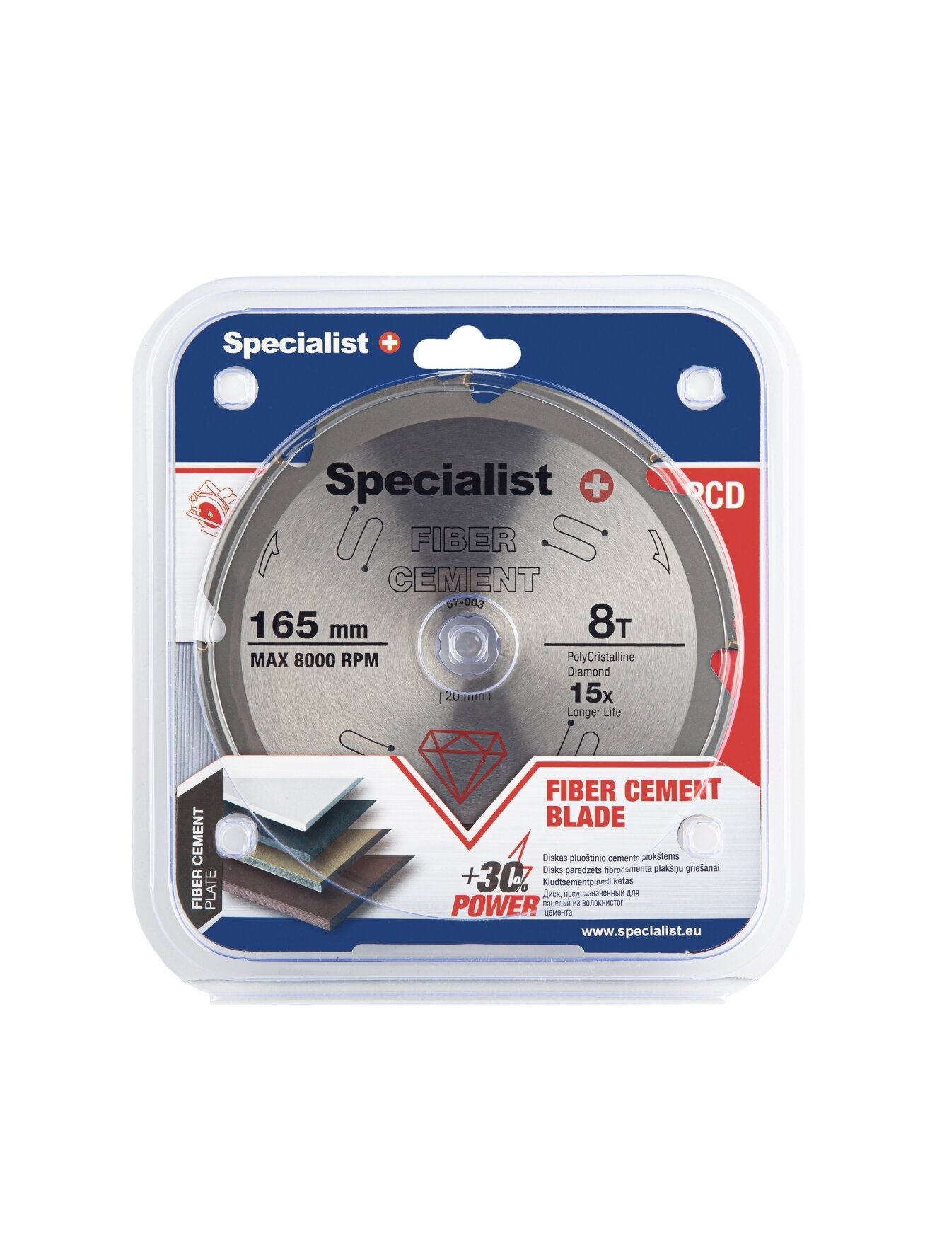 Specialist+ SPECIALIST+ pj. diskas pluošt. cementui, 8T 165 x 20 mm 1