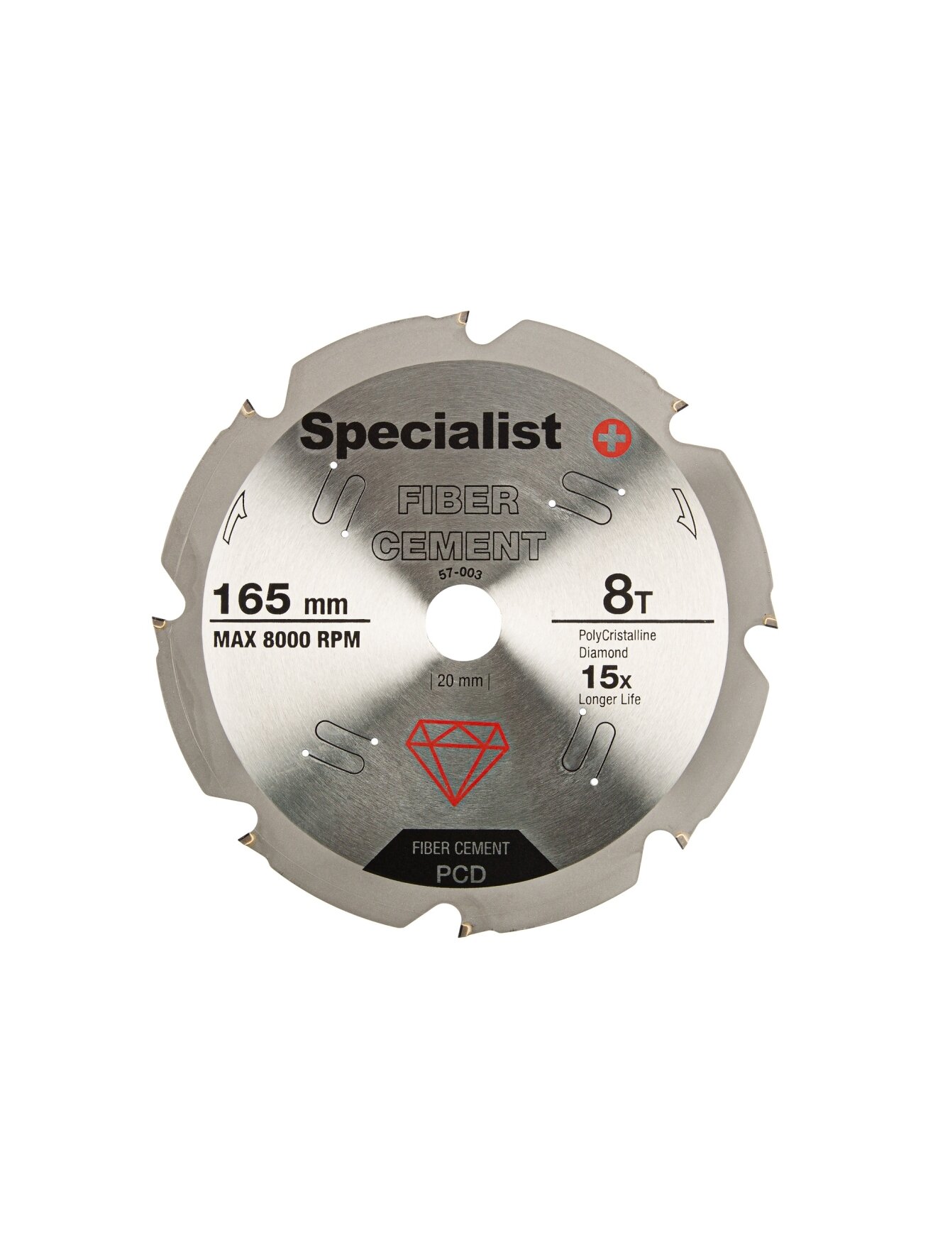 Specialist+ SPECIALIST+ pj. diskas pluošt. cementui, 8T 165 x 20 mm Specialist+ SPECIALIST+ pj. diskas pluošt. cementui, 8T 165 x 20 mm