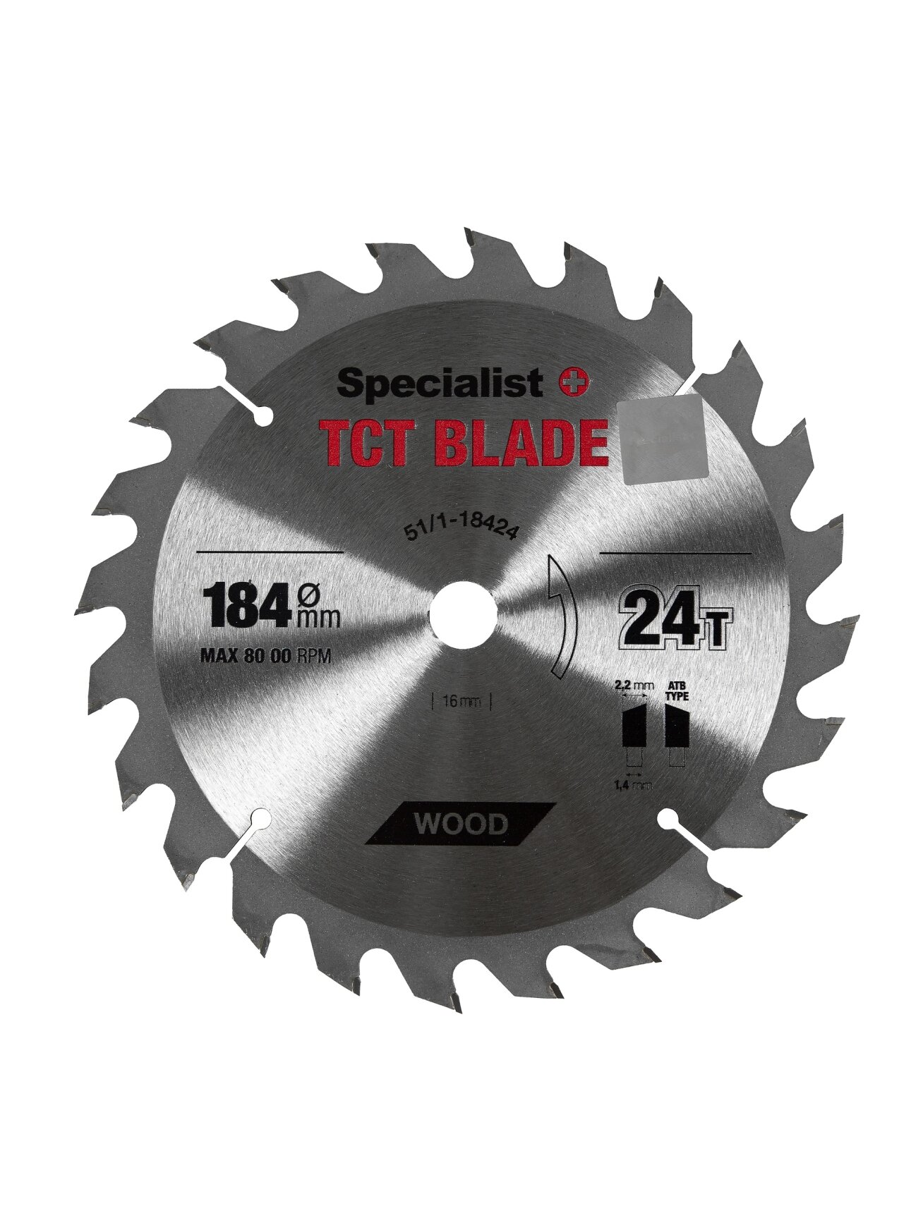 Specialist+ SPECIALIST+ pjovimo diskas, 184x24Tx16 mm 1 Specialist+ SPECIALIST+ pjovimo diskas, 184x24Tx16 mm 1